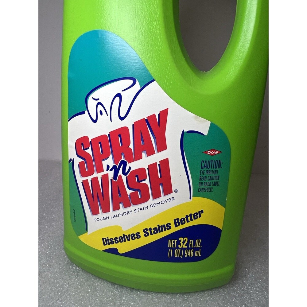Vintage 1994 Dow Spray n Wash Laundry Stain Remover Spray 32 oz Made In USA - Picture 2 of 6